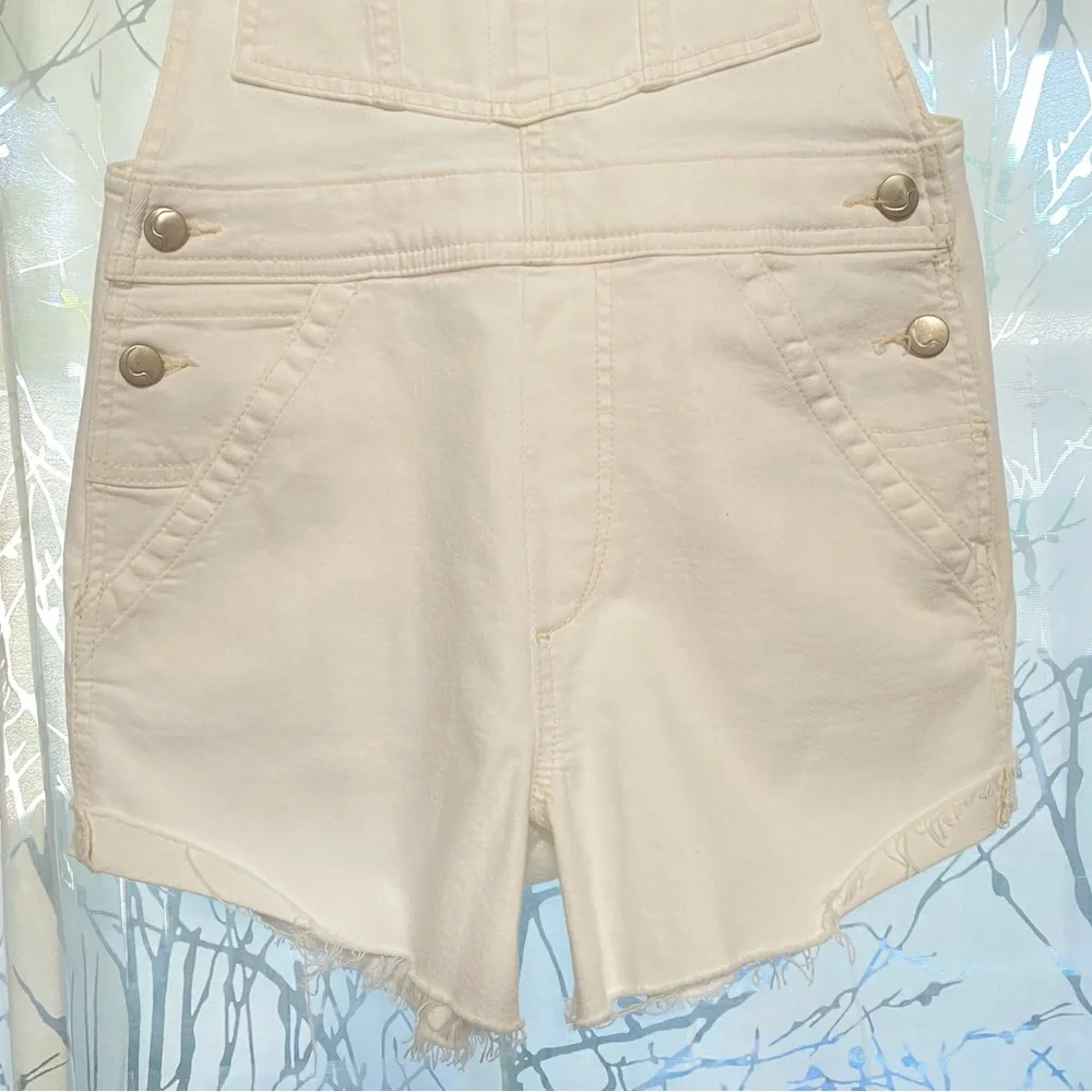 JOE’S Nicky off white shorts stretchy jean overalls - Picture 6 of 14